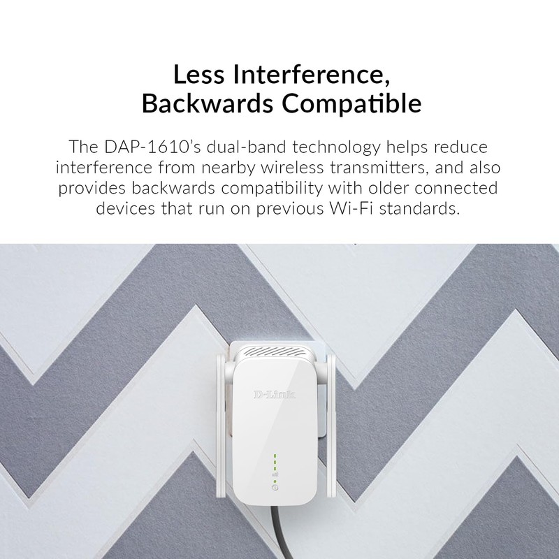 D-Link DAP-1610 AC1200 Wi-Fi Range Extender, Dual-Band WiFi Booster, WPA3