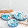 LEHAHA 12-Piece Melamine Beach Dinnerware Set, Coastal Plates and Bowls