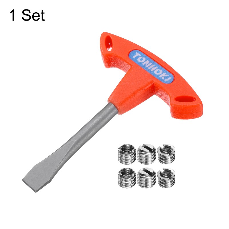 sourcing map T Handle Flat Head Screwdriver 10mm T Handle