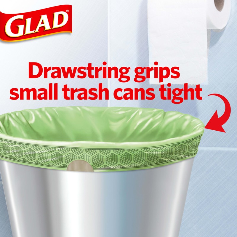 Glad Small Kitchen Drawstring Trash Bags, 4 Gallon, Febreze Sweet