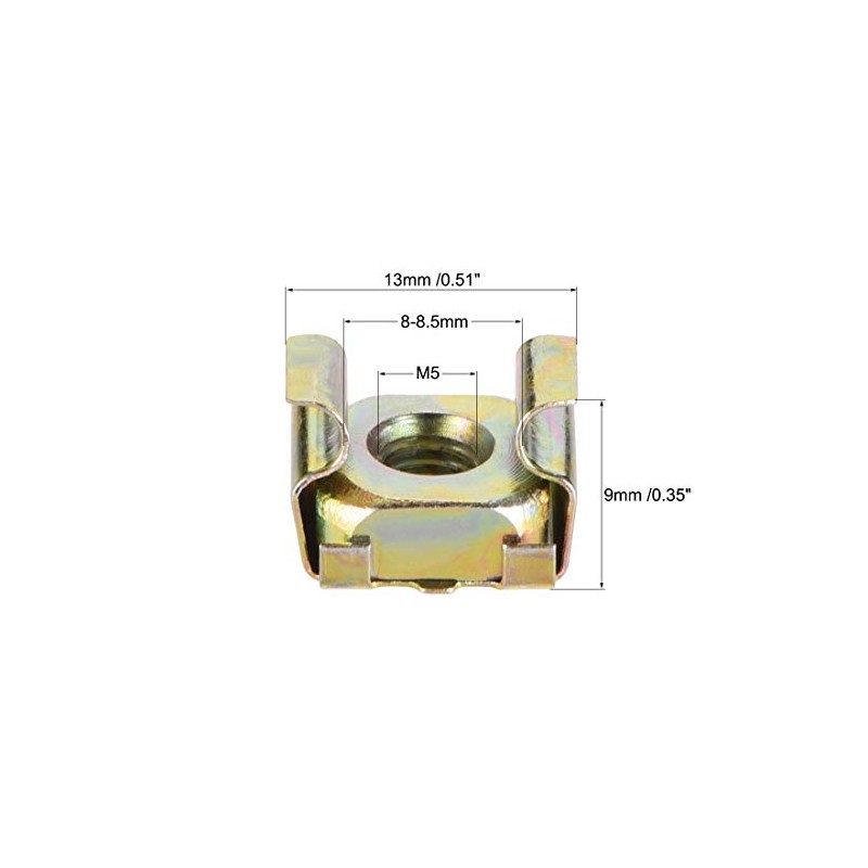sourcing map M5 Cage Nuts for Server Rack Cabinet Carbon