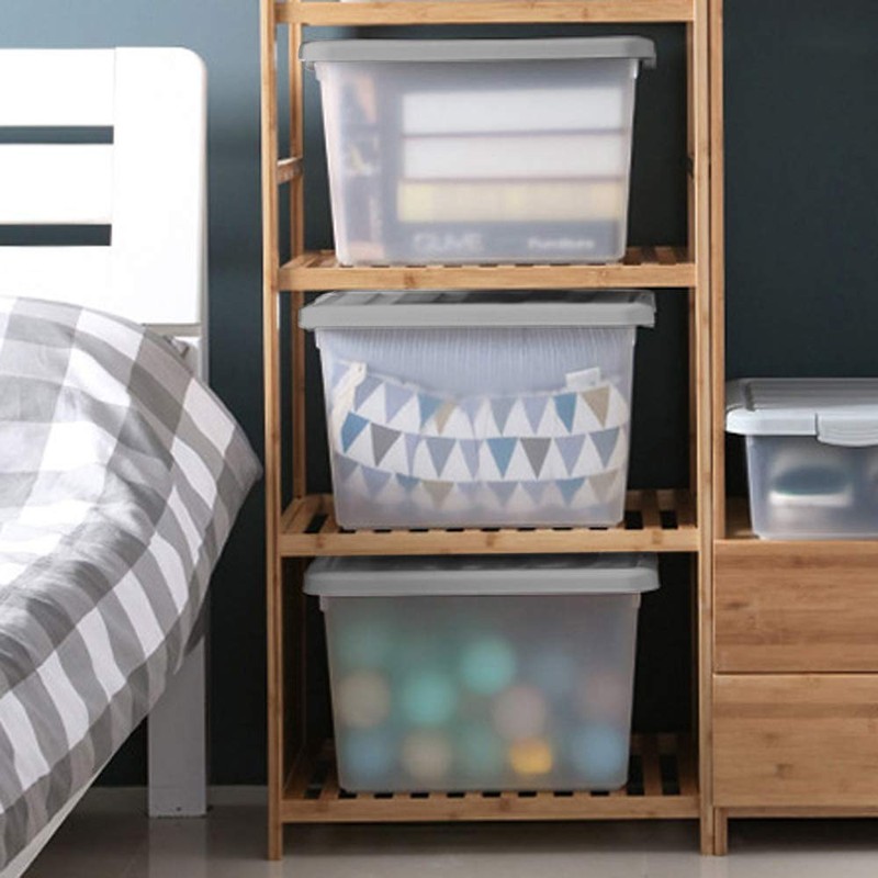 Fiazony 17.5 L Clear Storage Box, Plastic Storage Bins with