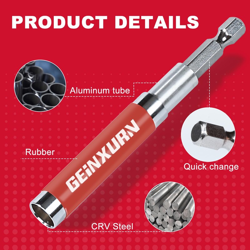 Geinxurn 5Pieces Drive Guide with Self Retracting Sleeve,3.2”/4.7” Mixed Length