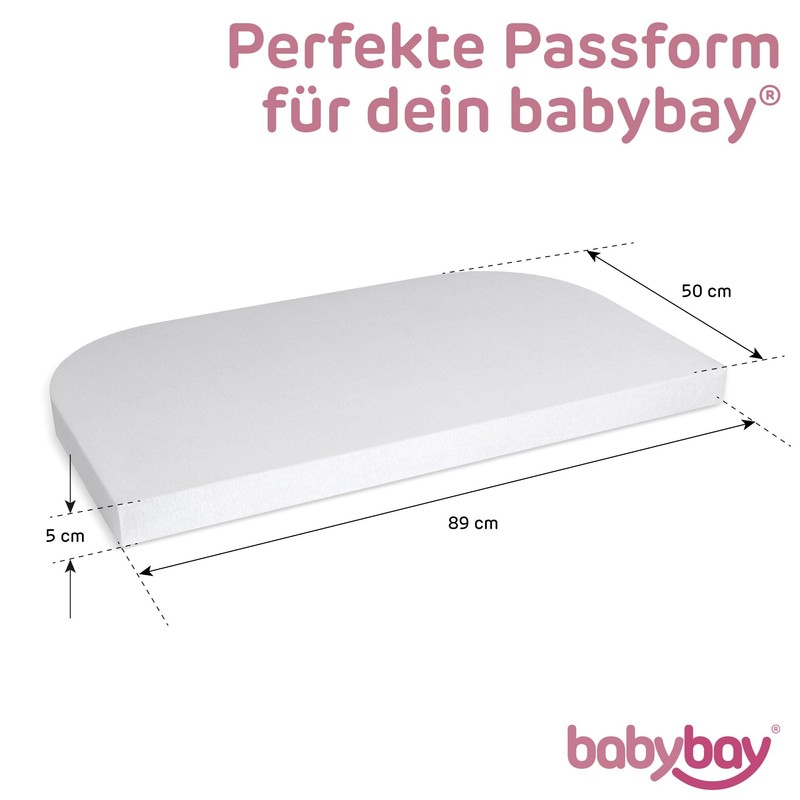 babybay Jersey Fitted Sheet Deluxe with Membrane Suitable for Maxi,