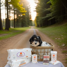 Aurora Pet Wipes – 100% Natural, Plant-Based Hypoallergenic Grooming Wipes for Dogs & Cats – Extra-Durable, Large & Thick for Effortless Cleaning (Combo Pack, 200 Count)