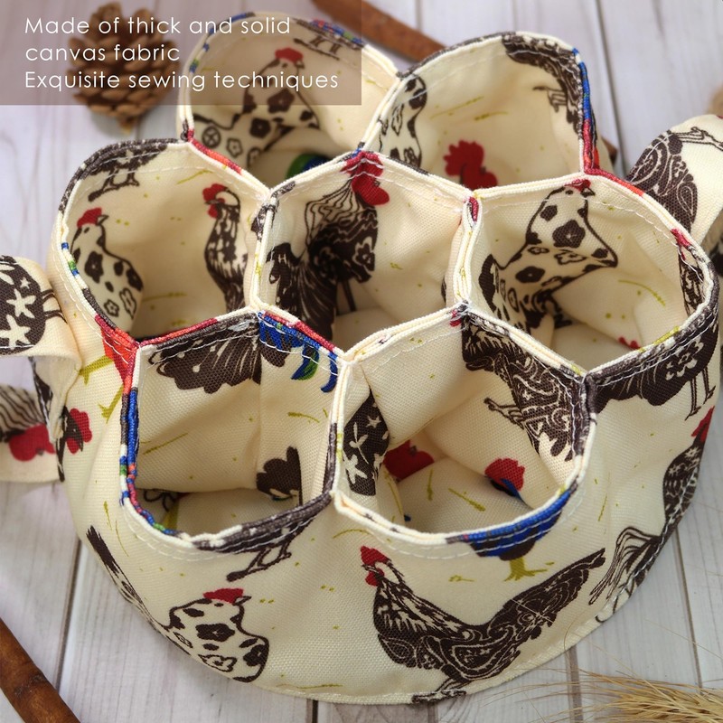 EureKaEr Egg Collection Basket, Durable Canvas, Egg Baskets for Fresh