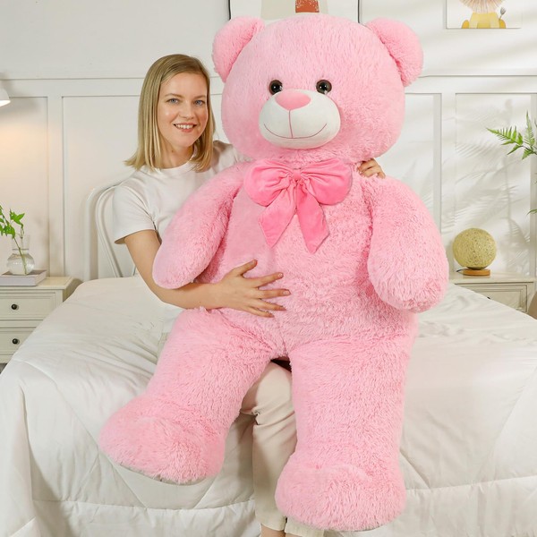 MorisMos Giant Teddy Bear Stuffed Animal,4 feet Soft Teddy Bear Plush Toy,47 inches Big Stuffed Bear Baby Shower,Valentines, for Kids Girlfriend