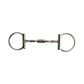 AK D-Ring Rotary Curved Mouthpiece with Jointed Barrel with Double Cooper Roller AKRS-2623 (5.75", Silver)