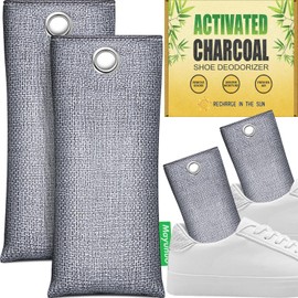 Mayunuo Activated Charcoal Odor Absorber for Strong Odor, Natural Shoe Deodorizer. Sneaker Odor Eliminator, 6 Pack Bamboo Charcoal Air Purifying Bags, Odor Remover Moisture Absorbers for Shoes