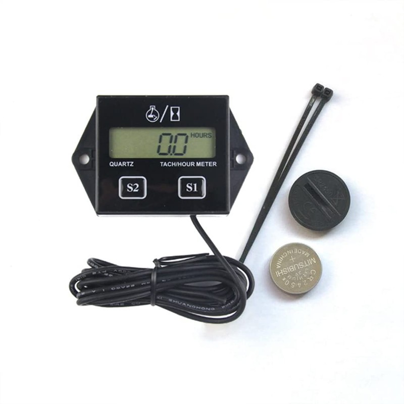 Digital Display Tachometer Engine Tach Hour Meter Gauge Inductive Car