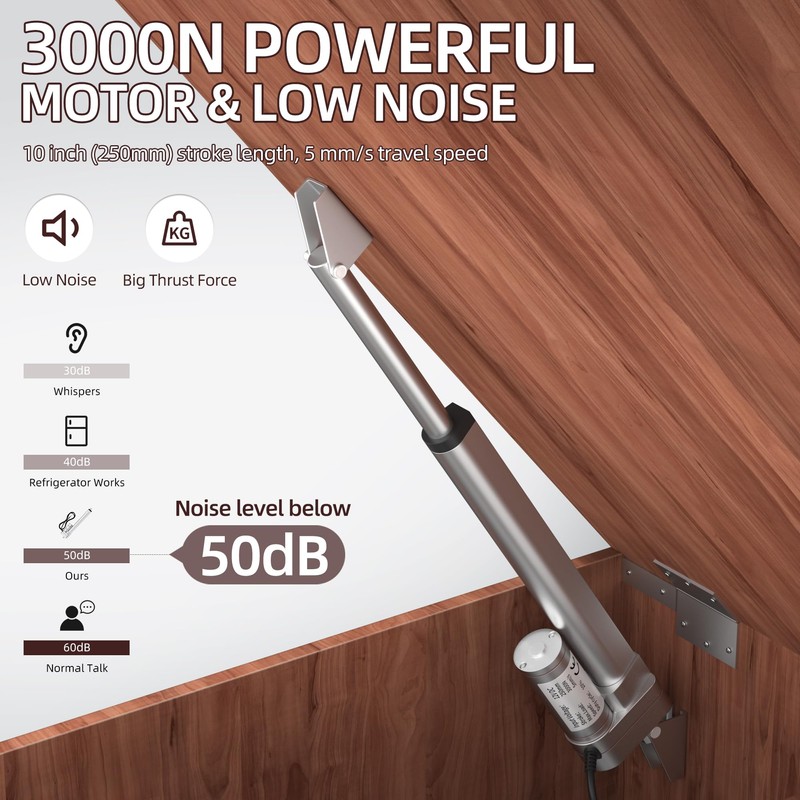 3000N/660lbs Linear Actuator 12V | 10 Inch Stroke, 5mm/s Speed