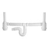 Fleximatic Desague Doble Bote-trampa Tubo Ceja 25cm Ext Flexible 55cm Color Blanco