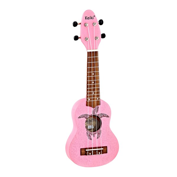 Ortega Guitars, 4-String Keiki Series Sopranino Ukulele with Turtle Etching,