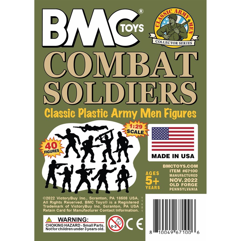 BMC Classic OD Green Plastic Army Men - 40pc WW2