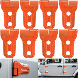 Door Hinge Cover Trim Exterior Accessories Decoration for 2018-2025 Jeep Wrangler JL JLU Sport Sahara Freedom Rubicon Unlimited & Gladiator JT 2-Door and 4-Door (Orange 8PCS)