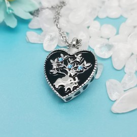 QeenseKc Mom Love Baby Cremation Jewelry for Human Pet Ashes Urn Necklace Elephant Keepsake Locket Pendant Jewelry with with FunnelFilling Kit