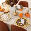 JarThenaAMCS 48Pcs Fall Paper Plates Pumpkin Maple Leaf Scalloped Disposable