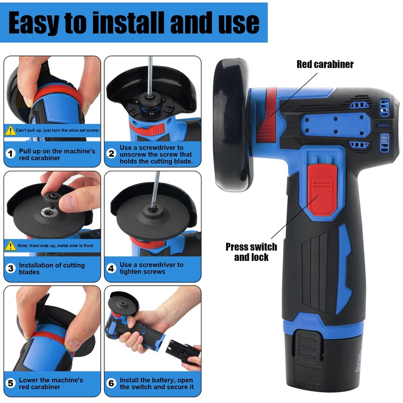 4000mah Battery Angle Grinder Tool, Cordless Angle Grinder with battery,