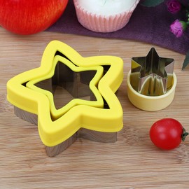 Star Cookie Cutters, Stainless Steel Star Shapes Baking Vegetable Shape Cutters, Mini & Medium & Large Star Cookie Cutters, Five-pointed Star Biscuit Molds，Vegetable Cutters Shapes Set for Kids Baking
