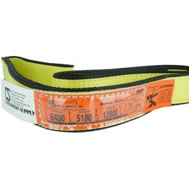 DD Sling (USA Made). 2" x 20', 2 Ply, Nylon Lifting Slings, Master Edge, Eye & Eye, Heavy Duty, 6400 lbs Vertical, 5100 Choker, 12800 Basket Load Capacity (2" x 20')