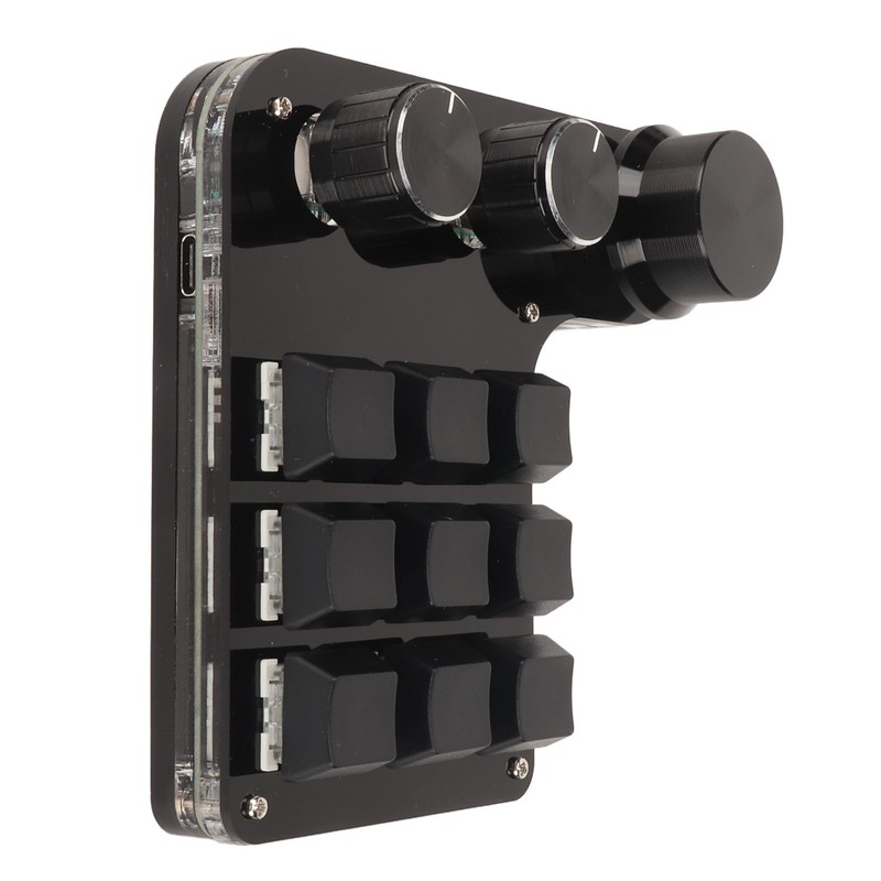 Mini 9 Key Keypad with 3 Knob RGB Light Blue