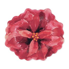 Supreme Housewares 13 Inch Floral Shape Style Melamine Serving Bowl Large Bowl Mixing Bowl Large Salad Bowl BPA-Free Food Bowl Party Bowl (Poinsettias)