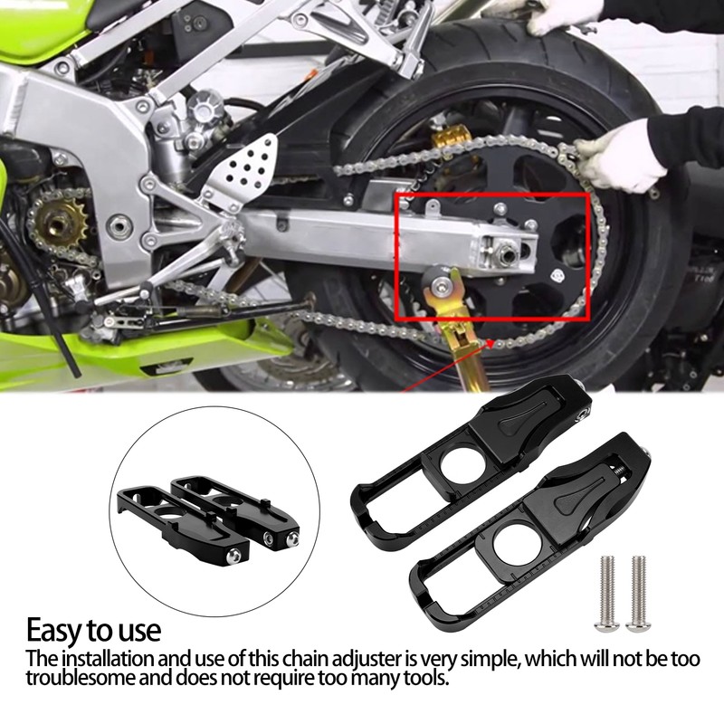 Pair Motorcycle Left Right Chain Adjusters Tensioners Replacement for Yamaha
