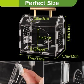 YUEHUA Acrylic Terrarium Clear DIY Terrarium Box with Front Door - House Shape Habitat Acrylic Enclosure for Insects, Spiders, Snails - 15 x 12 x 14 cm