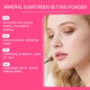 Mineral Sunscreen Setting Powder, SPF 50 Transparent Brush Powder, Long-Lasting,Lightweight