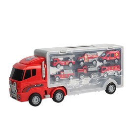 Storage Container Truck Fire Engine Engineering Truck Vehicle Alloy Pull Back Car Toy for Kids Christmas Gift