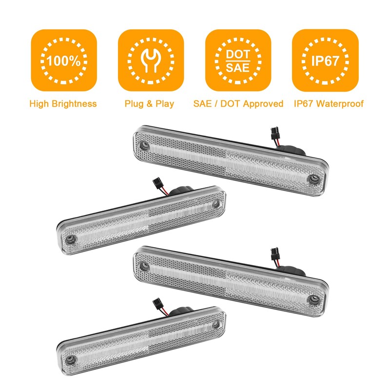 Aexploer LED Side Marker Lights Compatible with F100/150/250/350 1973-1979,for Econoline