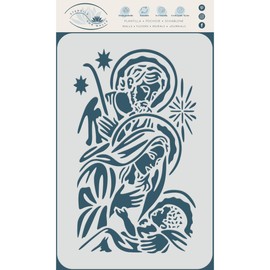Holy Family Stencil, 16.5 x 26.5 cm (L) - Nativity Jesus Mary Joseph Catholic Christian Religious Stencils for Painting Template