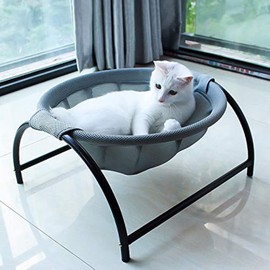 JUNSPOW JUNSPOW Cat Bed Dog/Pet Hammock Bed Free-Standing Cat Sleeping Cat Supplies Pet Supplies Whole Wash Stable & Breathable Easy Assembly Indoors Outdoors, 16.9 in x 16.9 in x 9.5 in