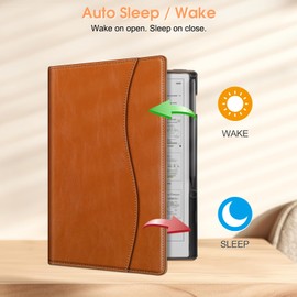 Fintie Stand Case for Remarkable Paper Pro Color 11.8 Inch 2024, Premium PU Leather Foldable Stand Cover with Pen Holder and Card Slot for 11.8" Remarkable Paper Pro Tablet, Brown