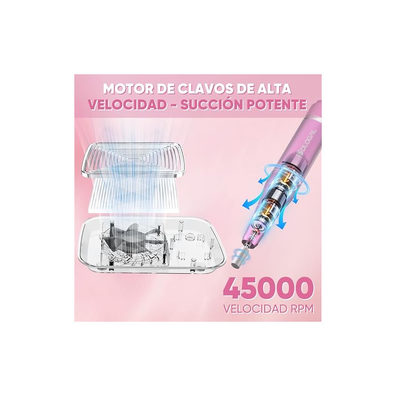 2en1 Taladro De Uñas Pulidor Esmeril Drill Profesional 45000