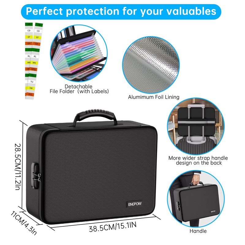 ENGPOW File Organizer Bag with 13 Pocket Accordion File Folder,