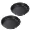 2 Pcs Non-Stick Round Pizza Pan, Deep Thickened Carbon Steel