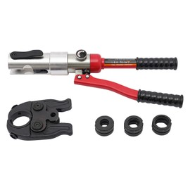 RustyVioum Hydraulic Copper Tube Fittings Crimping Tool with 1/2" 3/4" 1" Jaws, 360° Rotatable Crimp Head Copper Pipe Crimping Tool for 1/2", 3/4", and 1" Coppers Pipes