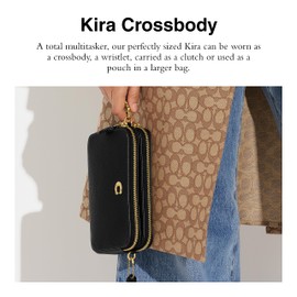 COACH Polished Pebble Leather Kira Crossbody, Black, One Size