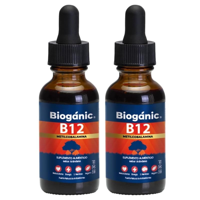 Suplemento Alimenticio Vitamina B12 Metilcobalamina Líquida Sublingual Sabor Arándano |