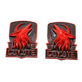 2Pcs New Custom Dark Horse Style Emblems Door Left Right Car Badge Compatible with 2011-2025+ F150 Mustang GT Dark Coyote Badge (Red)