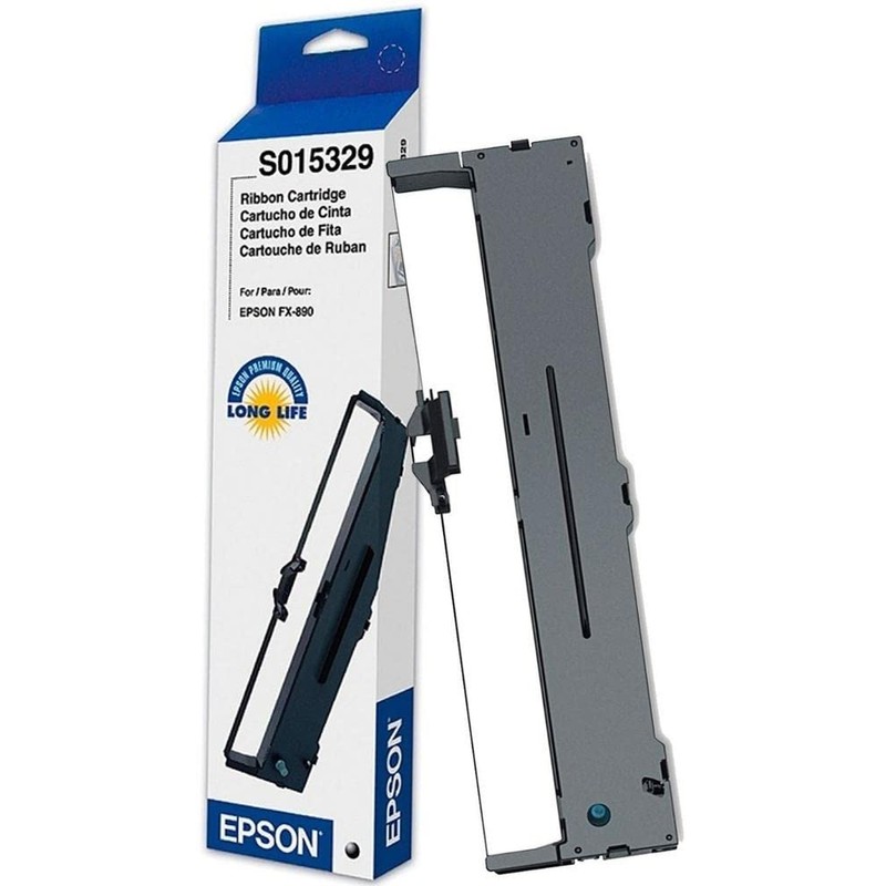 Epson S015329 FX-890 Fabric Ribbon -Cartridge (Black) in Retail Packaging