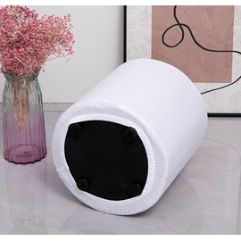 Velvet Round/Square Ottoman Covers Slipcover Stretch to Fit Outdoor/intdoor Small/Large/Extra Large Stool Slipcovers Footstool Protector Covers with Elastic Bottom(Color 2,D18xH18)