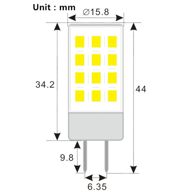 CBconcept 10-Pack, 120 Volt LED GY6.35, 330 Lumens, 3.5 Watt