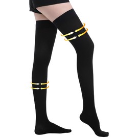 Myshear Medical Compression Stockings for Women and Men, 20-30 mmHg Thigh High Compression Socks, Closed Toe Graduated Compression Hoses, Long Circulation Pressure Stockings for Varicose Veins, Edema