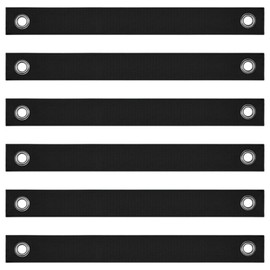 TRACOMPAN 6 Pack Tree Support Straps with Grommets - Heavy-Duty Weatherproof Garden Guying Ties for Straightening Newly Planted Saplings (16 Inch, Black)