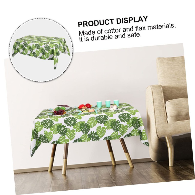 MAGICLULU Leaf Printed Tablecloth for Hawaii Parties Cotton and Flax