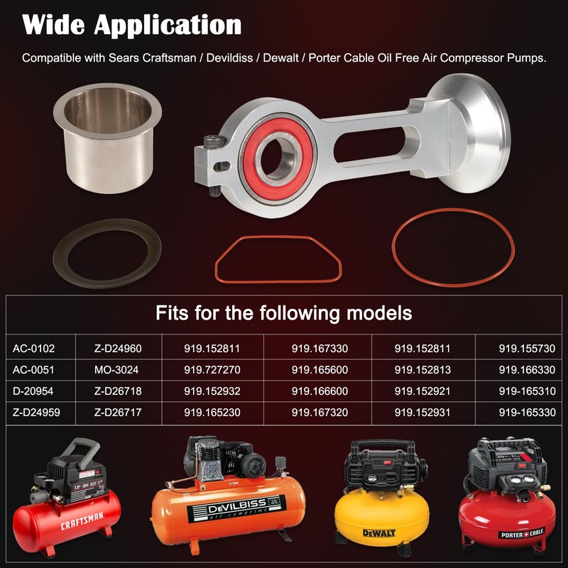 KK-4835 Compressor Piston Kit Connecting Rod Replacement Kit Perfectly Fits