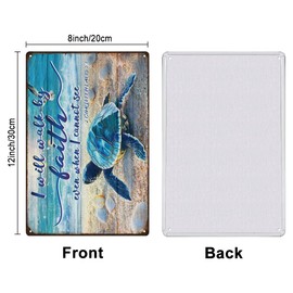 SUPERDANT Sea Turtle Metal Signs Ocean Beach Coast Scenery Tin Sign Motivational Quotes Wall Plaques Funny Signs and Plaque Man Cave Sign Vintage Wall Art for Bar Pub Man Cave Living Room Decor