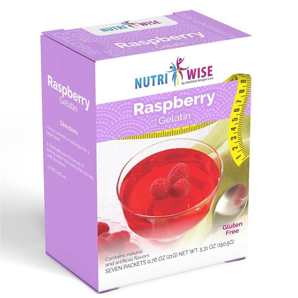 NutriWise - Raspberry High Protein Diet Gelatin (7/box)